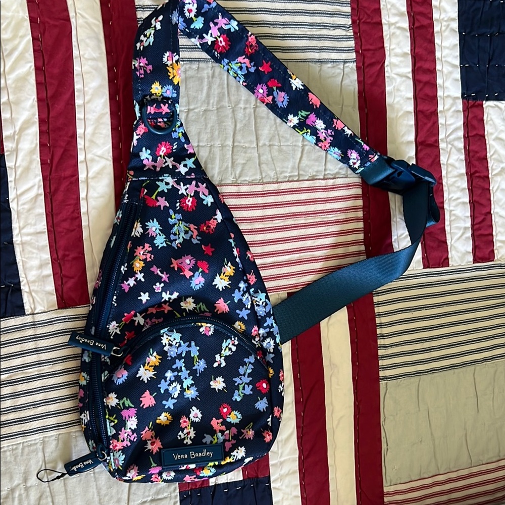 Vera Bradley Blue Crossbody Bag Floral Design